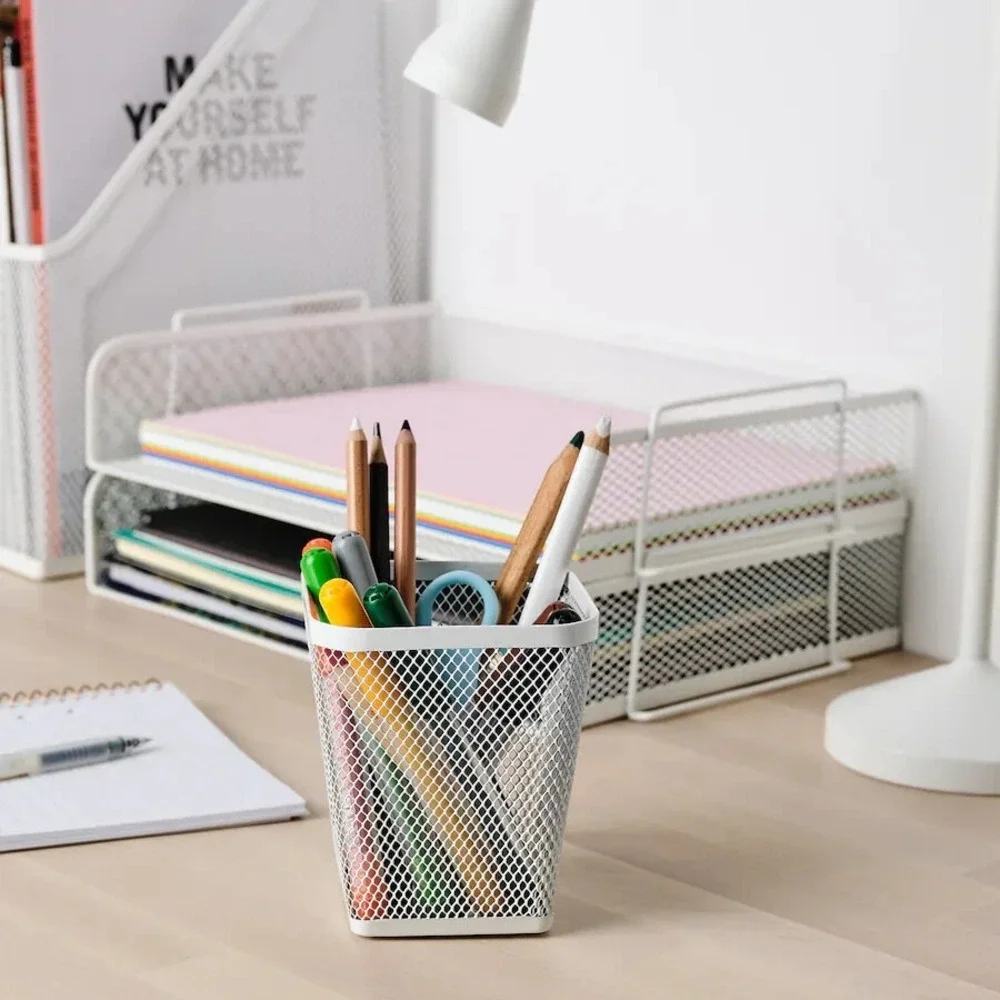 IKEA DRONJONS Pen & Pencil Holder White Steel Brand NEW in Package